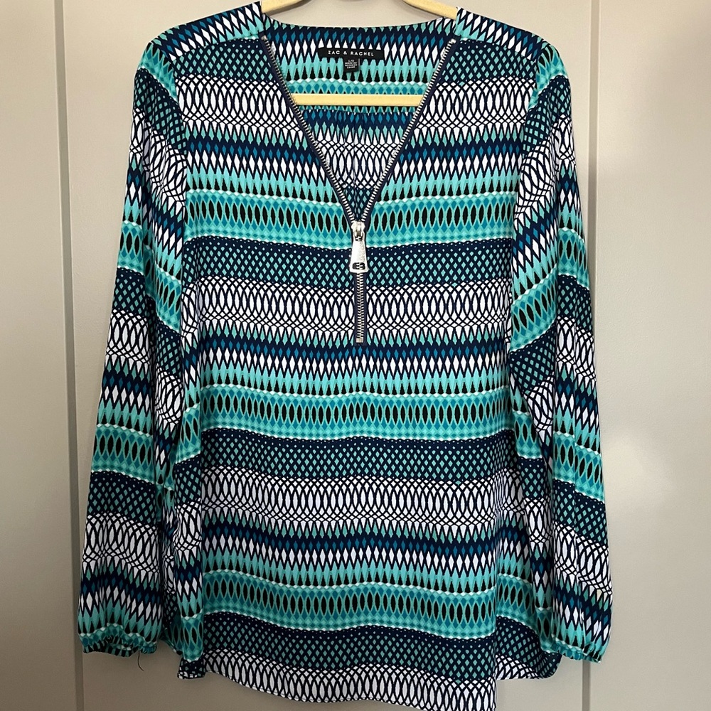 Quarter Zip Patterned Top